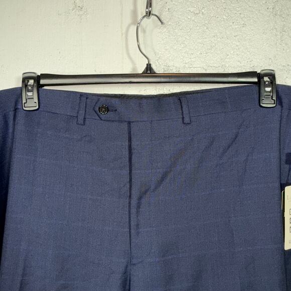 Ralph Lauren Men's Classic-Fit Flat Front Suit Pants, Blue Plaid 56x32 $190 - Picture 9 of 10